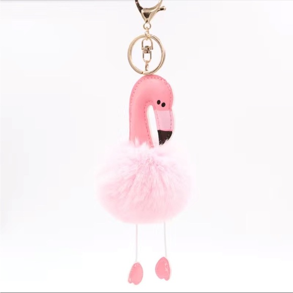 🌷Rose Gold Puffy Pink Flamingo Keychain‼️FINAL SALE - Picture 6 of 6